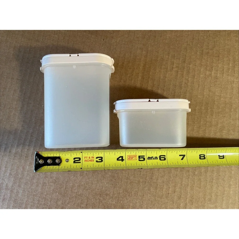 3 Tupperware 1846/43 Modular‎ Mates Spice Shaker Container 2 Big And 1 Small tan